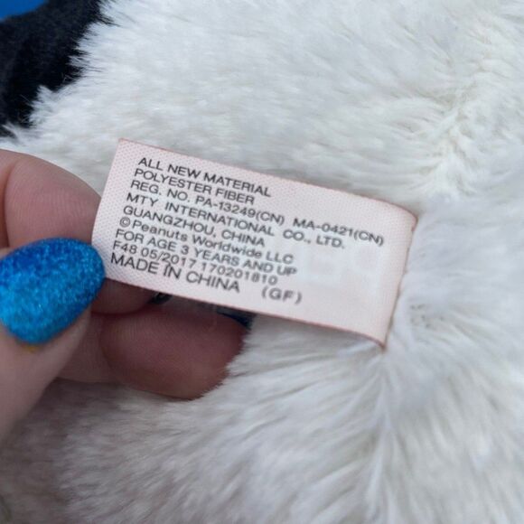 Vintage PEANUTS Branded Plush Merry Christmas Plaid Scarf Snoopy Stuffed Toy 18" - Picture 5 of 9